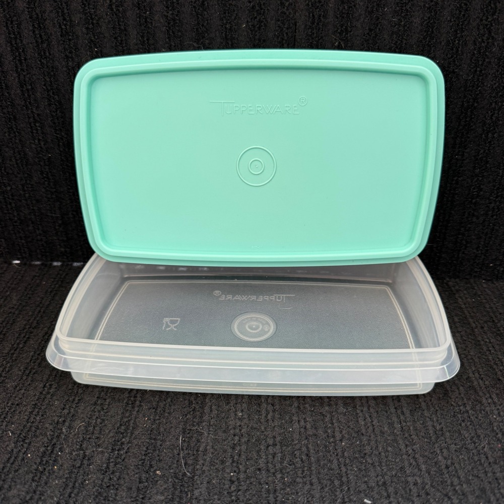 Tupperware Freezer Mate Shallow Small Container Teal Lid 817